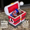 Santa Claus Mini Treasure Chest - DIY Polygonal Paper Art Model Template, Paper Craft