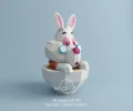 Sweet White Rabbit, DIY, Papercraft, PDF, Low Poly, Paper, Sweets, Candy, Wonderland, Moon Studio