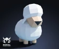 SHEEP, Papercraft, Template, DIY, Paper, Low Poly, Cute, Kawaii, 3D Model, Pdf Low Poly, Kids Toy