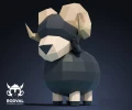 RAM, Papercraft, Template, DIY, Paper, Low Poly, Cute, Kawaii, 3D Model, Pdf Low Poly, Kids Toy