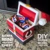 Santa Claus Mini Treasure Chest - DIY Polygonal Paper Art Model Template, Paper Craft