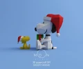 Snoopy Christmas, Snoopy Navidad, DIY, Papercraft, pdf, svg, dxf, Low Poly, 3D model, Craft, Cricut, maker, Merry Christmas, December, New Year, Low Poly