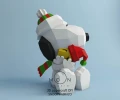 Snoopy hug, DIY, Papercraft, pdf, Low Poly, 3D model, Craft, Merry Christmas, December, New Year