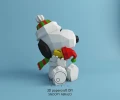 Snoopy hug, DIY, Papercraft, pdf, Low Poly, 3D model, Craft, Merry Christmas, December, New Year