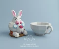 Sweet White Rabbit, DIY, Papercraft, PDF, Low Poly, Paper, Sweets, Candy, Wonderland, Moon Studio