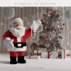 3D Santa Papercraft Template: Low Poly Christmas Decor (PDF Pattern)