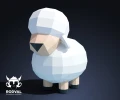 SHEEP, Papercraft, Template, DIY, Paper, Low Poly, Cute, Kawaii, 3D Model, Pdf Low Poly, Kids Toy