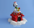 Snoopy Christmas, Snoopy Navidad, DIY, Papercraft, pdf, svg, dxf, Low Poly, 3D model, Craft, Cricut, maker, Merry Christmas, December, New Year, Low Poly