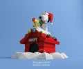 Snoopy Christmas, Snoopy Navidad, DIY, Papercraft, pdf, svg, dxf, Low Poly, 3D model, Craft, Cricut, maker, Merry Christmas, December, New Year, Low Poly