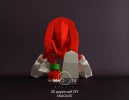 Knuckles, DIY, Papercraft, PDF, Low Poly, Paper, Sega, Retro Game, Room Decor, Sonic The Hedgehog