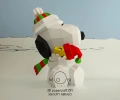 Snoopy hug, DIY, Papercraft, pdf, Low Poly, 3D model, Craft, Merry Christmas, December, New Year