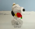 Snoopy hug, DIY, Papercraft, pdf, Low Poly, 3D model, Craft, Merry Christmas, December, New Year