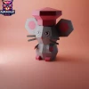 Chef Mouse Papercraft – 3D Low Poly Mouse with Chef Hat, DIY Paper Model, PDF Template, Kitchen Decor, Kids Craft, Paper Sculpture