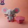 Chef Mouse Papercraft – 3D Low Poly Mouse with Chef Hat, DIY Paper Model, PDF Template, Kitchen Decor, Kids Craft, Paper Sculpture