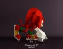 Knuckles, DIY, Papercraft, PDF, Low Poly, Paper, Sega, Retro Game, Room Decor, Sonic The Hedgehog