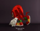 Knuckles, DIY, Papercraft, PDF, Low Poly, Paper, Sega, Retro Game, Room Decor, Sonic The Hedgehog