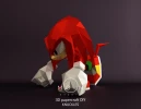 Knuckles, DIY, Papercraft, PDF, Low Poly, Paper, Sega, Retro Game, Room Decor, Sonic The Hedgehog