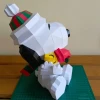 Snoopy hug, DIY, Papercraft, pdf, Low Poly, 3D model, Craft, Merry Christmas, December, New Year