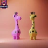 Papercraft Giraffe 3D Model – DIY Low Poly PDF Template, Origami, Creative Paper Sculpture -Giraffe Design.