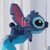 Cartoon Stitch Character Papercraft, Low Poly Toy, Blue Alien Party Decor, Low Poly Paper craft, Paper Sculpture Template, 3D Origami Paper Model