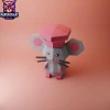 Chef Mouse Papercraft – 3D Low Poly Mouse with Chef Hat, DIY Paper Model, PDF Template, Kitchen Decor, Kids Craft, Paper Sculpture