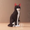 Sitting Cat Papercraft, Digital Template, PDF Download, Gurko, 3d Low Poly, Pepakura, Diy Origami Sculpture, Paper Decor, Gift