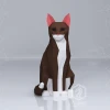 Sitting Cat Papercraft, Digital Template, PDF Download, Gurko, 3d Low Poly, Pepakura, Diy Origami Sculpture, Paper Decor, Gift