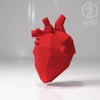 Anatomical Heart Papercraft, Digital Template, PDF Download, Gurko, 3D Low Poly, Pepakura, DIY Origami Sculpture, St Valentines Decor