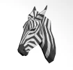 Stunning Wall-Mounted Zebra Sculpture in 3D Polygonal Papercraft Style – Modern, Artistic Home Decor