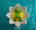 Frog on lotus, Flower, DIY, Papercraft, pdf, Low Poly, 3D model, Craft, maker, Cute, Kawai, Moon Studio, Desk Decor