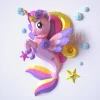 Papercraft Templates Seapony Mermaid Unicorn PDF