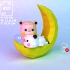 Couple Bears on Moon, Kawaii Bears on the moon, Cute, Papercraft PDF Template For office, Room, Decor, DIY gift for friends, family, Low poly Paper, Paper Craft 3D kit by SoPhiaPrintD