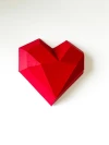 Papercraft Small Heart On Wall, Digital Template, PDF Download, Gurko, 3D Low Poly, Pepakura, DIY Origami Sculpture, St Valentines Decor