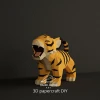 Baby Tiger, Chandu the Tiger PDF Template, DIY 3d Model, FanArt, Paper Sculpture, Low Poly, Pepakura, Craft, Manualidad, Paper Art