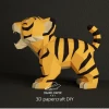 Baby Tiger, Chandu the Tiger PDF Template, DIY 3d Model, FanArt, Paper Sculpture, Low Poly, Pepakura, Craft, Manualidad, Paper Art