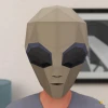 Alien Mask Low poly Papercraft, DIY, PDF