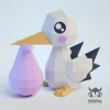 BABYSHOWER STORK, Papercraft, Template, DIY, Paper, Low Poly, Cute, Kawaii, 3D Model, Pdf Low Poly, Kids Toy
