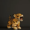 Baby Tiger, Chandu the Tiger PDF Template, DIY 3d Model, FanArt, Paper Sculpture, Low Poly, Pepakura, Craft, Manualidad, Paper Art