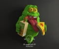 Slimer, Ghostbusters, DIY, Papercraft, pdf, Low Poly, 3D model, Craft, maker, Cute, Kawai, Moon Studio, Desk Decor