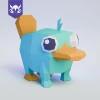 PLATYPUS PERRY, Papercraft, Template, DIY, Paper, Low Poly, Cute, Kawaii, 3D Model, Pdf Low Poply, Kids Toy