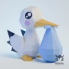 BABYSHOWER STORK, Papercraft, Template, DIY, Paper, Low Poly, Cute, Kawaii, 3D Model, Pdf Low Poly, Kids Toy