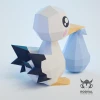 BABYSHOWER STORK, Papercraft, Template, DIY, Paper, Low Poly, Cute, Kawaii, 3D Model, Pdf Low Poly, Kids Toy