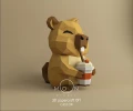 Beaver, Papercraft, pdf, Kawaii, Cute, Low Poly Art, DIY Decoration, 3D Model, Craft Lovers, Creative Design, Moon Studio