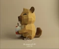 Beaver, Papercraft, pdf, Kawaii, Cute, Low Poly Art, DIY Decoration, 3D Model, Craft Lovers, Creative Design, Moon Studio