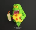 Slimer, Ghostbusters, DIY, Papercraft, pdf, Low Poly, 3D model, Craft, maker, Cute, Kawai, Moon Studio, Desk Decor