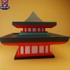 Asian home Papercraft – 3D Low Poly Pagoda Template, Zen Japan Asian, DIY Paper Model, PDF Template, Decor, Kids Craft, Paper Sculpture