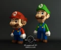 Mario And Luigi, Papercraft, Low Poly Art, DIYMario, Luigi Papercraft, Geek Decor, Crafts, PDF Craft, Gamer Decor, Moon Studio