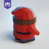 MASKED BUDDY, Papercraft, Template, DIY, Paper, Low Poly, Cute, Kawaii, 3D Model, Pdf Low Poply, Kids Toy