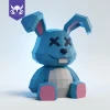 BLUE RABBIT, Papercraft, Template, DIY, Paper, Low Poly, Holiday, 3D Model, Pdf Low Poply, October, Carnival, Halloween