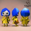 Coraline Low Poly Papercraft Template Pepakura PDF DIY Handmade